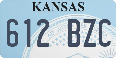 KS license plate 612BZC