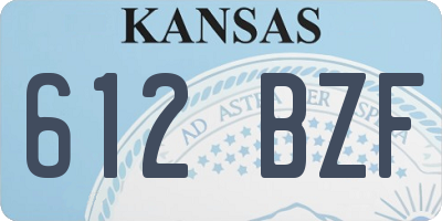 KS license plate 612BZF