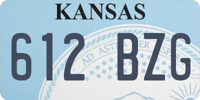 KS license plate 612BZG