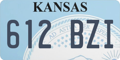 KS license plate 612BZI