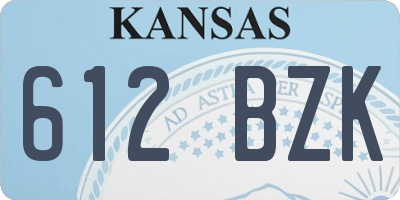 KS license plate 612BZK