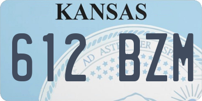 KS license plate 612BZM