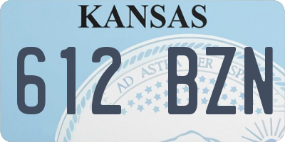 KS license plate 612BZN