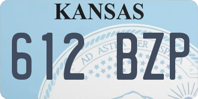 KS license plate 612BZP