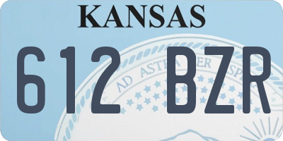 KS license plate 612BZR