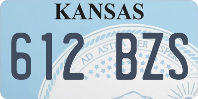 KS license plate 612BZS
