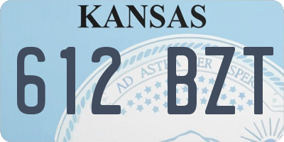 KS license plate 612BZT