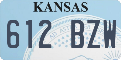 KS license plate 612BZW