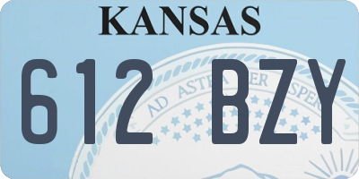 KS license plate 612BZY