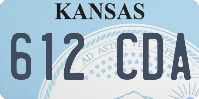 KS license plate 612CDA