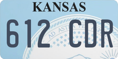 KS license plate 612CDR