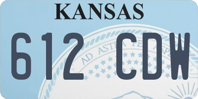 KS license plate 612CDW
