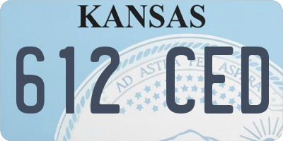 KS license plate 612CED
