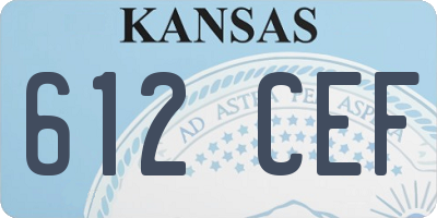 KS license plate 612CEF
