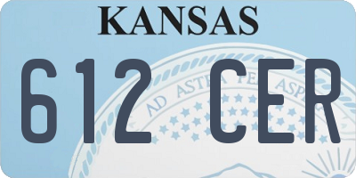 KS license plate 612CER