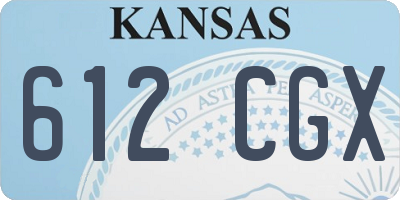 KS license plate 612CGX