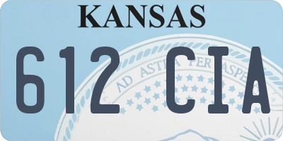KS license plate 612CIA