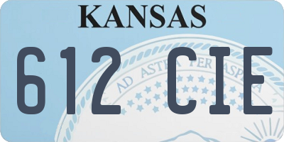 KS license plate 612CIE