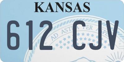 KS license plate 612CJV