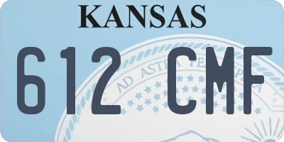 KS license plate 612CMF