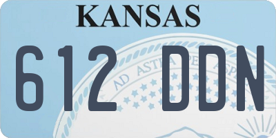 KS license plate 612DDN