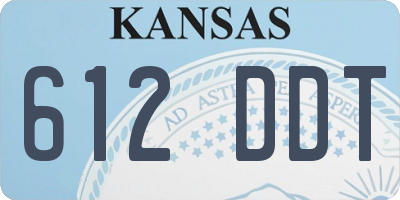 KS license plate 612DDT