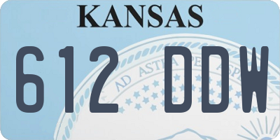 KS license plate 612DDW