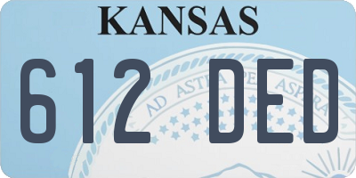 KS license plate 612DED