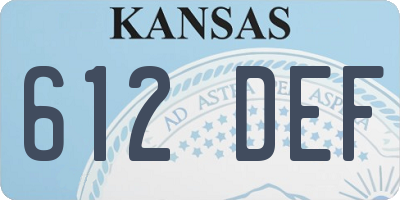 KS license plate 612DEF