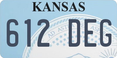 KS license plate 612DEG