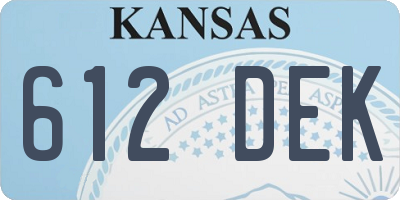KS license plate 612DEK