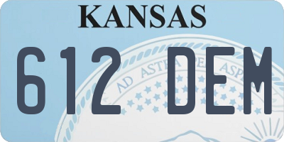 KS license plate 612DEM