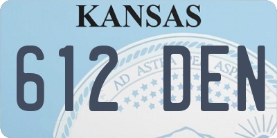 KS license plate 612DEN