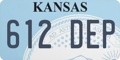 KS license plate 612DEP