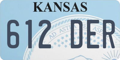 KS license plate 612DER