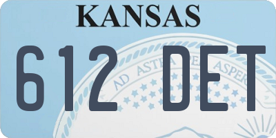 KS license plate 612DET