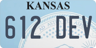 KS license plate 612DEV