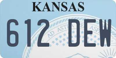 KS license plate 612DEW