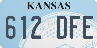KS license plate 612DFE