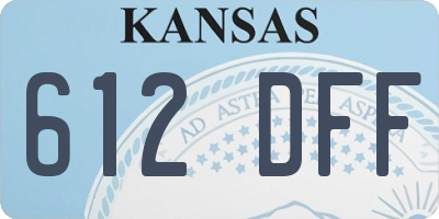 KS license plate 612DFF