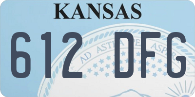 KS license plate 612DFG