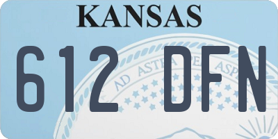 KS license plate 612DFN