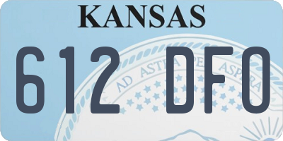 KS license plate 612DFO