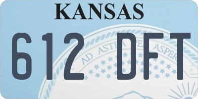 KS license plate 612DFT