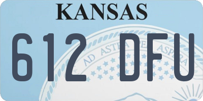 KS license plate 612DFU