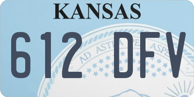 KS license plate 612DFV