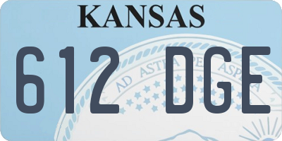 KS license plate 612DGE
