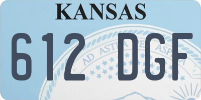 KS license plate 612DGF