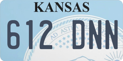 KS license plate 612DNN
