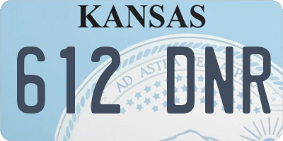 KS license plate 612DNR